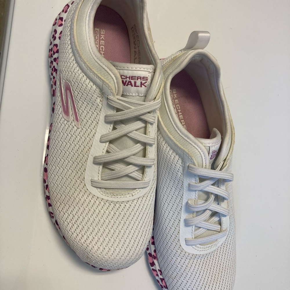 Skechers Kids White and Pink Athletic Sneakers